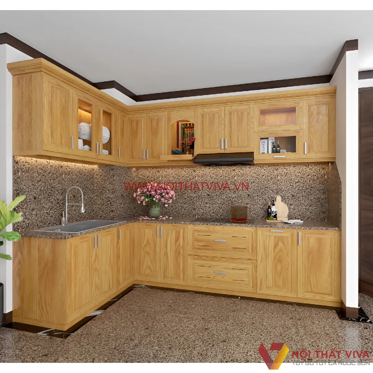 Tủ Bếp Gỗ Tự Nhiên Tủ Bếp Gỗ Tự Nhiên