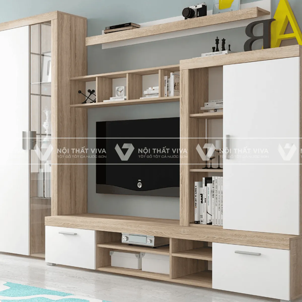 Tủ Quần Áo Kết Hợp Kệ Tivi Tủ Quần Áo Kết Hợp Kệ Tivi