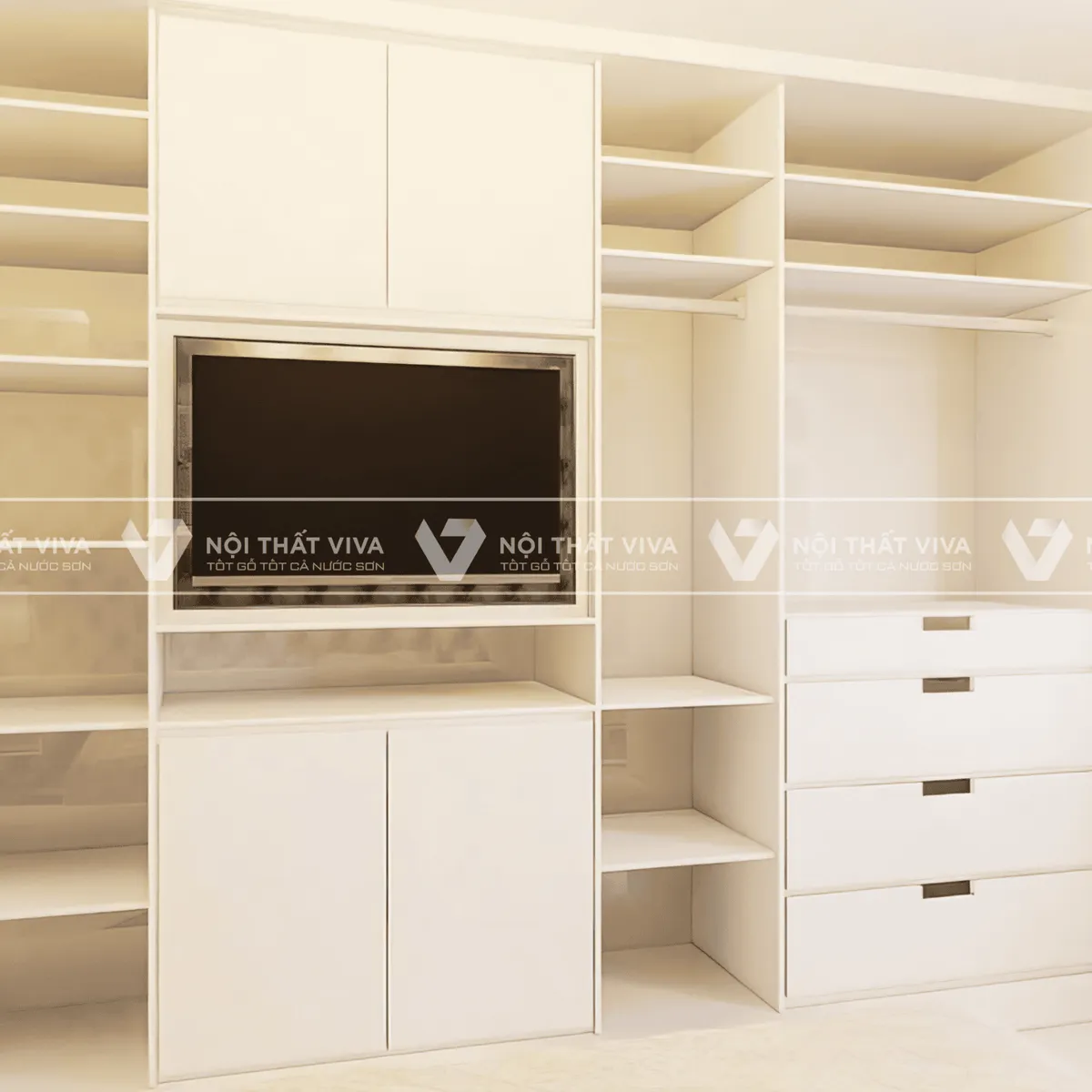 Tủ Quần Áo Kết Hợp Kệ Tivi Tủ Quần Áo Kết Hợp Kệ Tivi