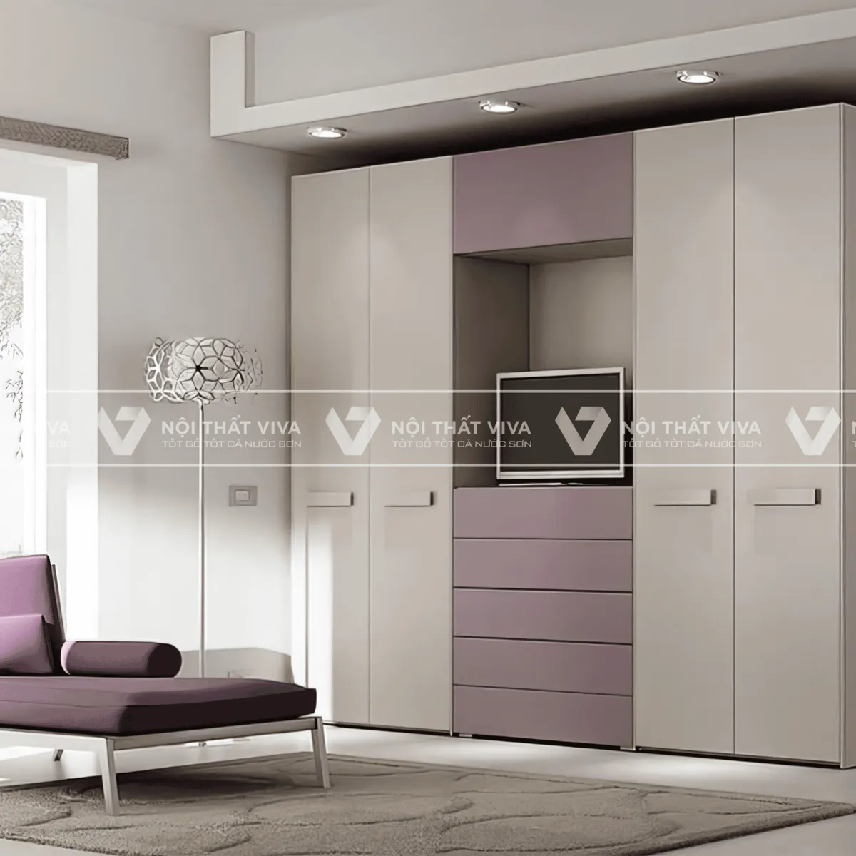 Tủ Quần Áo Kết Hợp Kệ Tivi Tủ Quần Áo Kết Hợp Kệ Tivi
