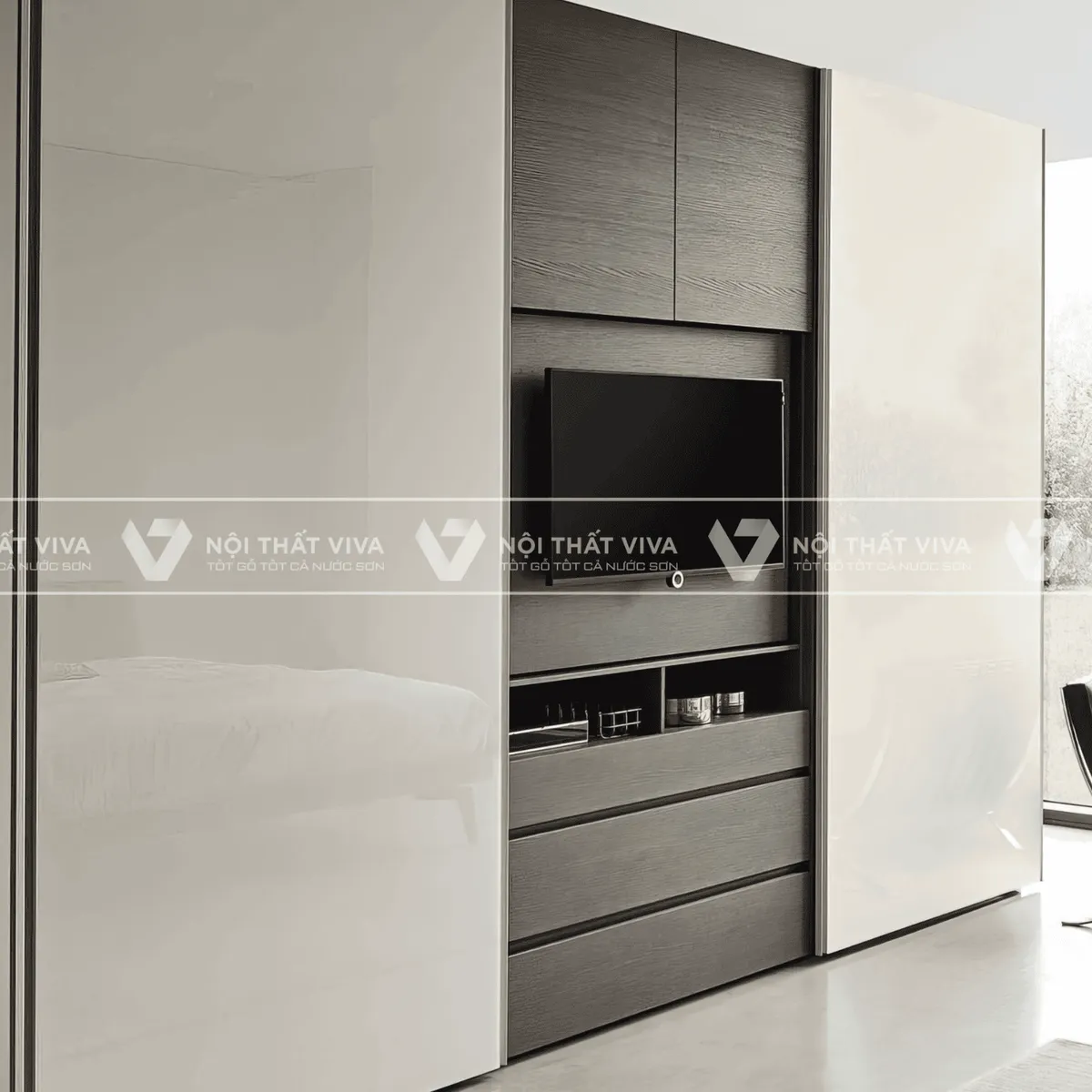 Tủ Quần Áo Kết Hợp Kệ Tivi Tủ Quần Áo Kết Hợp Kệ Tivi