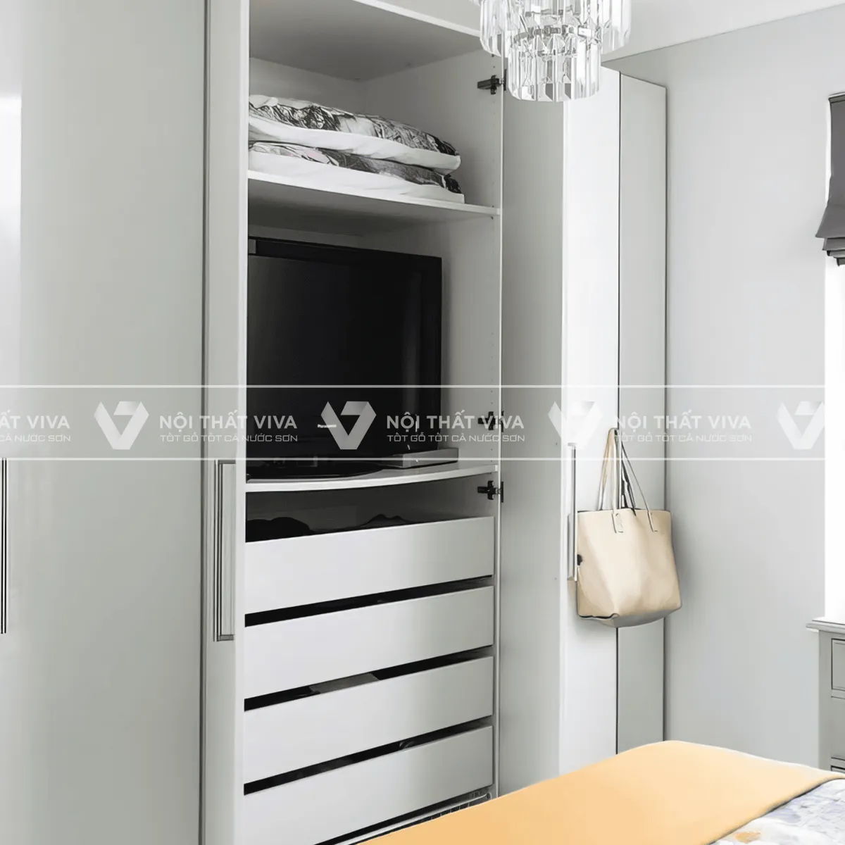 Tủ Quần Áo Kết Hợp Kệ Tivi Tủ Quần Áo Kết Hợp Kệ Tivi