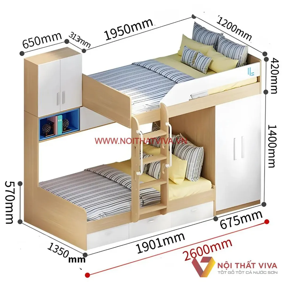 Tư vấn kích thước giường tầng trẻ em tiêu chuẩn, khoa học & an toàn  Tư vấn kích thước giường tầng trẻ em tiêu chuẩn, khoa học & an toàn