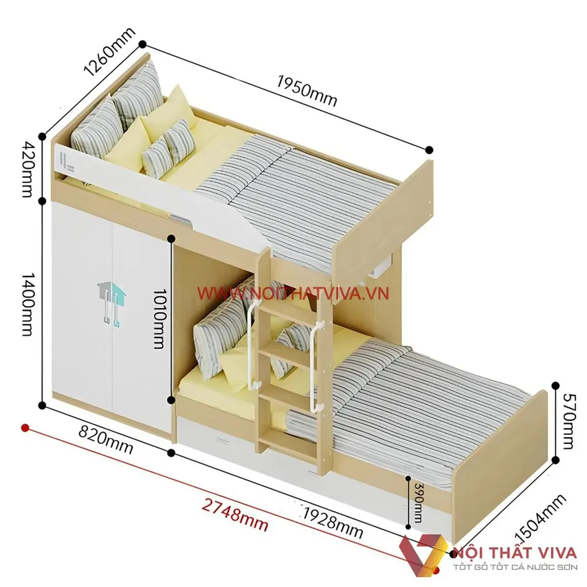Tư vấn kích thước giường tầng trẻ em tiêu chuẩn, khoa học & an toàn  Tư vấn kích thước giường tầng trẻ em tiêu chuẩn, khoa học & an toàn