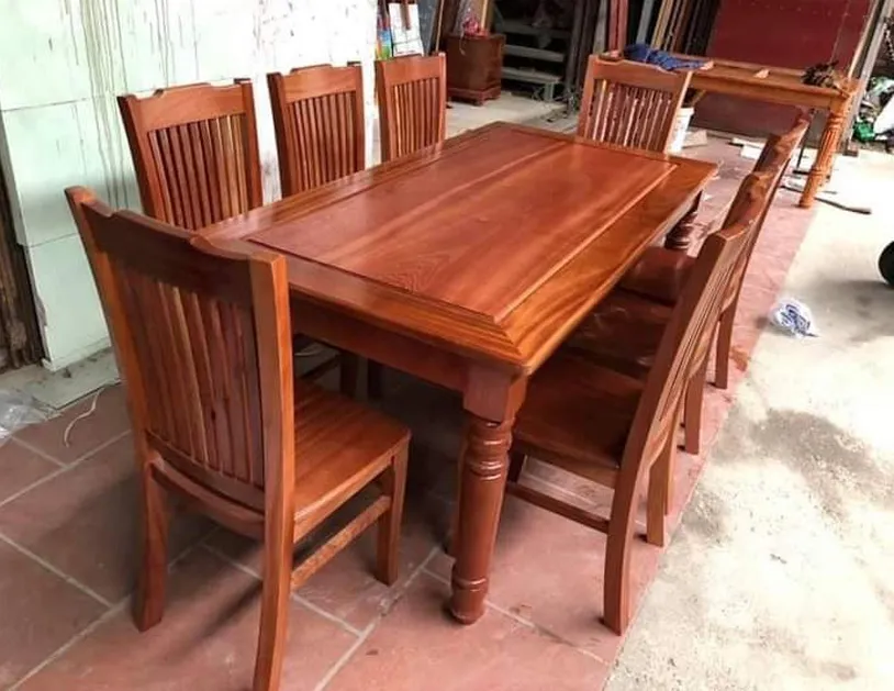 bàn ăn gỗ xoan đào 8 ghế