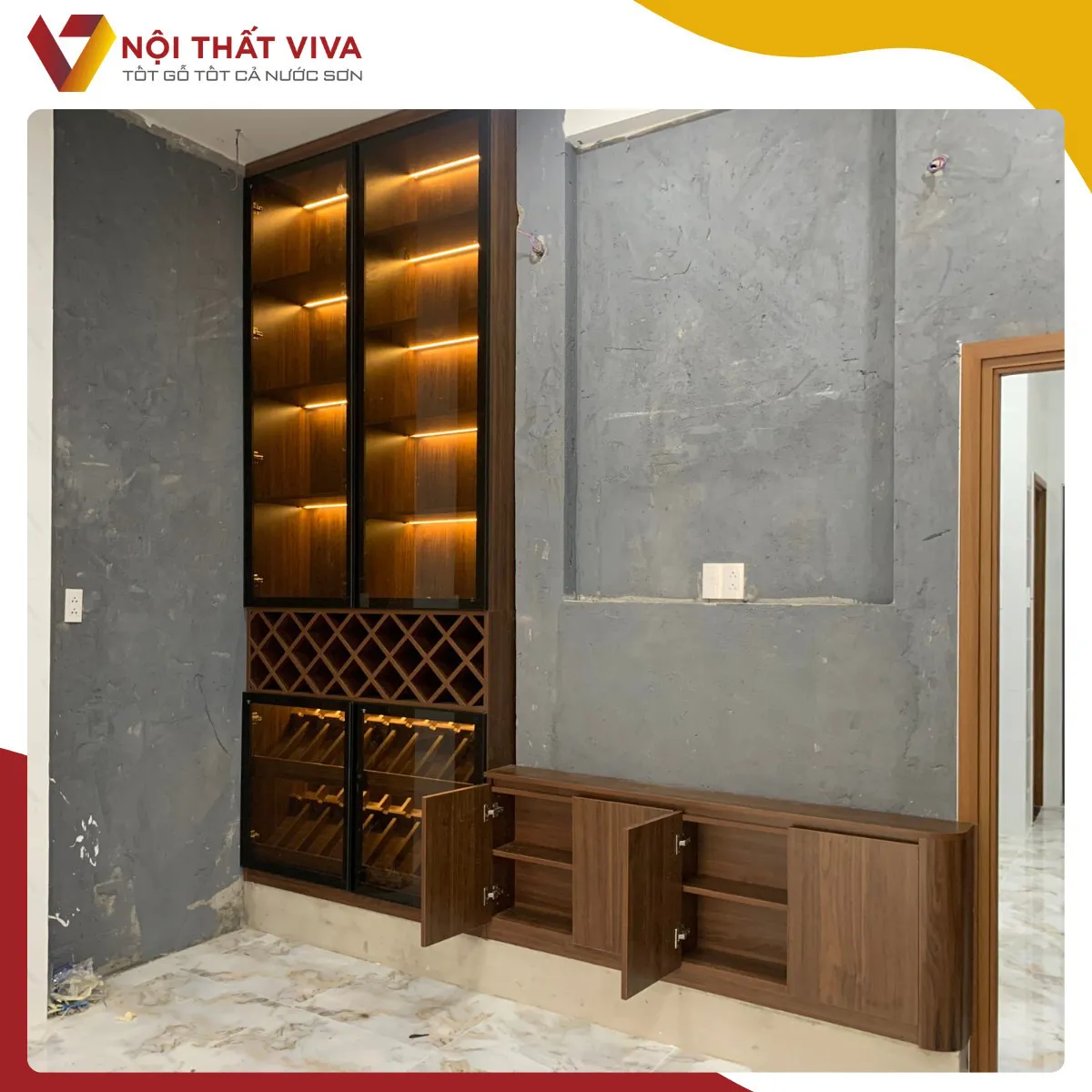 Tủ Rượu Gỗ Công Nghiệp