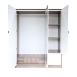 Tủ Quần &Aacute;o Gỗ C&ocirc;ng Nghiệp Cao Cấp MDF Phủ Melamine M&agrave;u X&aacute;m C&aacute;nh Trắng