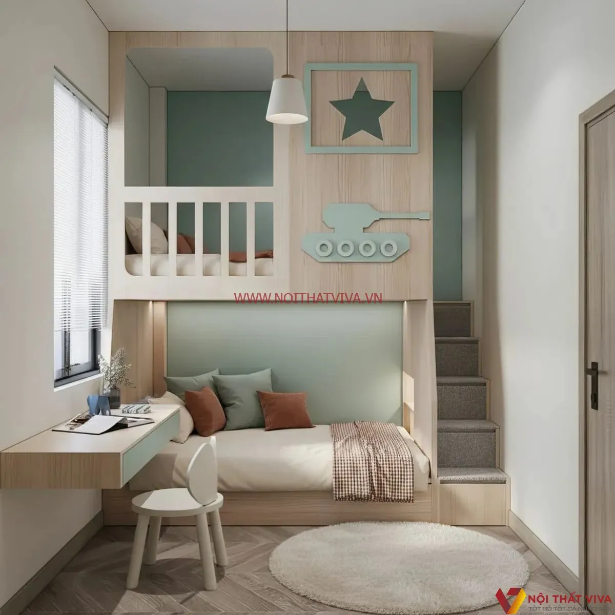 Tổng Hợp Mẫu Giường Tầng Trẻ Em Đẹp Gi&aacute; Rẻ, Giường Tầng Cho B&eacute; Trai, B&eacute; G&aacute;i 