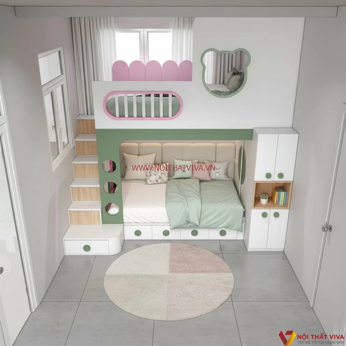 Tổng Hợp Mẫu Giường Tầng Trẻ Em Đẹp Gi&aacute; Rẻ, Giường Tầng Cho B&eacute; Trai, B&eacute; G&aacute;i 