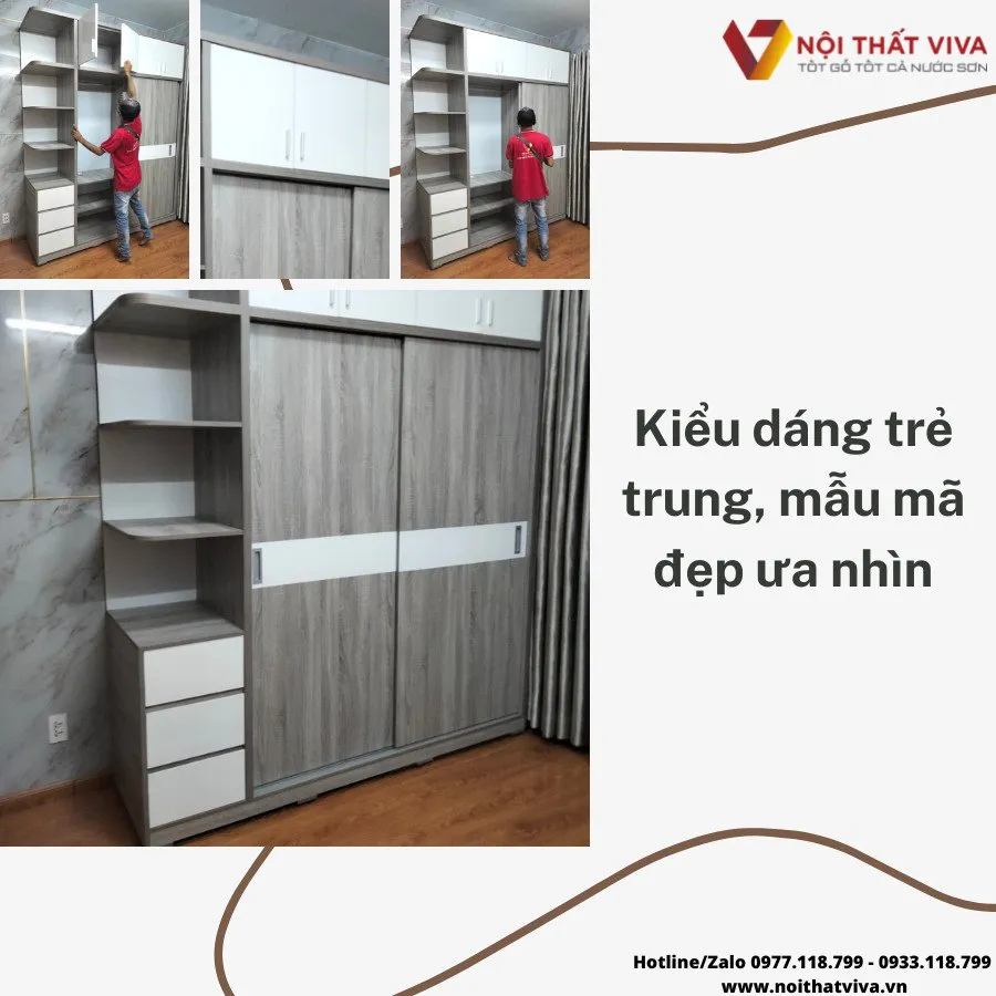 4 mẫu tủ quần áo gỗ công nghiệp đẹp cho chung cư, nhà phố hiện nay