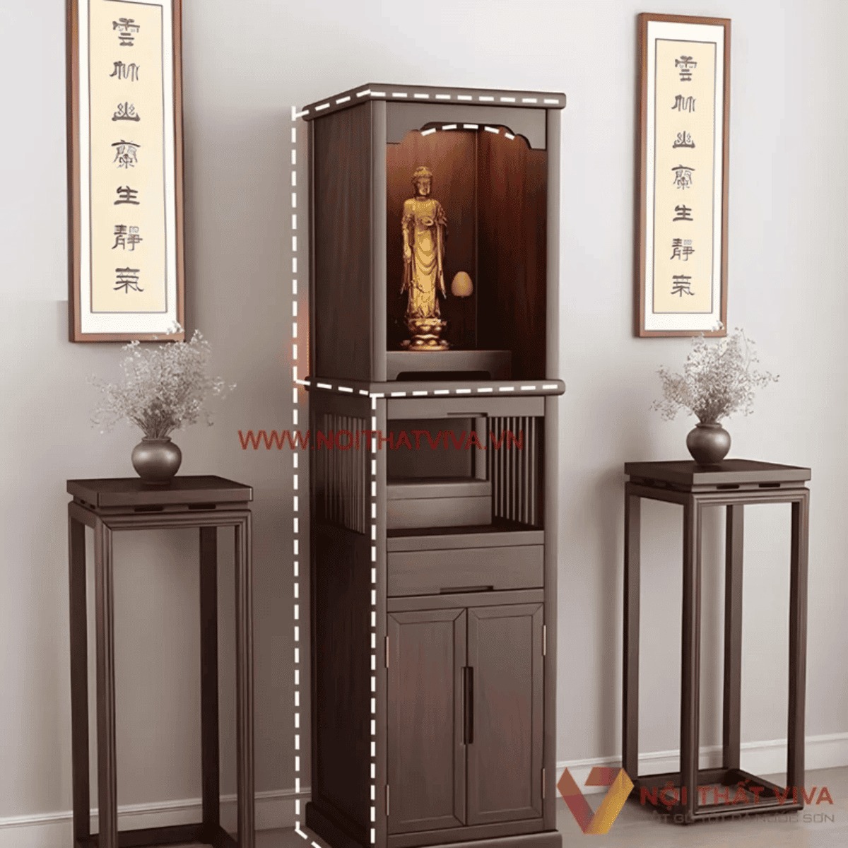 K&iacute;ch thước tủ thờ cho chung cư vừa