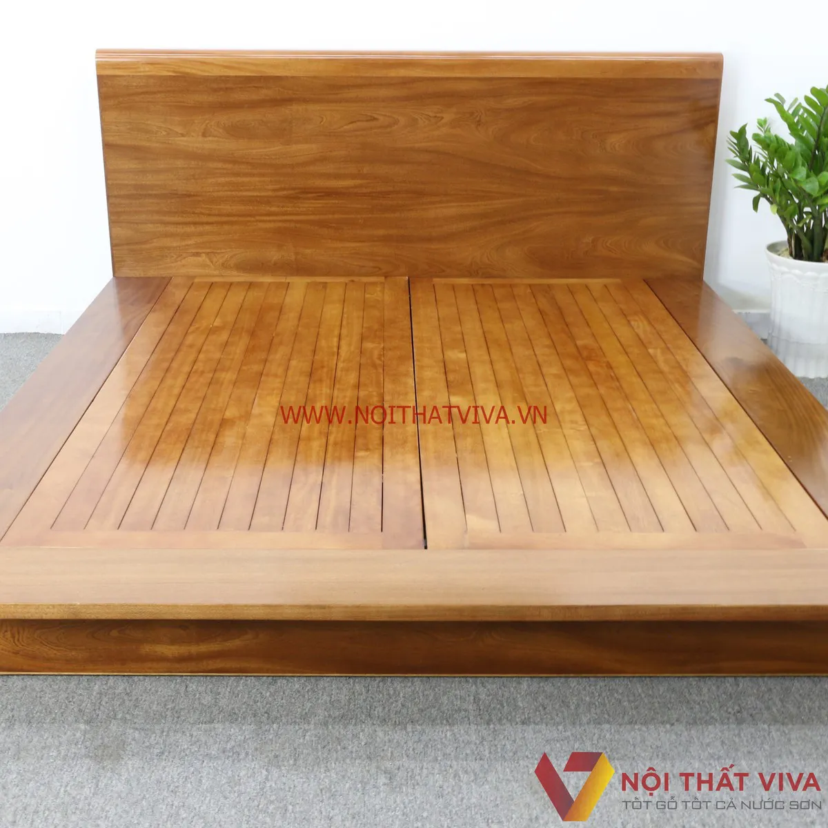 Giường Ngủ Kiểu Nhật Gỗ Xoan Đào Vạt Phản Tự Nhiên Bền Đẹp