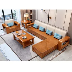 Bàn Ghế Đẹp Cho Phòng Khách Kiểu Chữ U Gỗ Sồi Tự Nhiên Hiện Đại  Bàn Ghế Đẹp Cho Phòng Khách Kiểu Chữ U Gỗ Sồi Tự Nhiên Hiện Đại