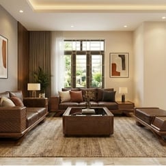 Sofa Gỗ Óc Chó 4 Món Cao Cấp Chế Tác Tỉ Mỉ Giá Ưu Đãi 
