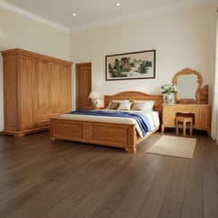 Combo Giường Tủ Tân Cổ Điển Gỗ Gõ Đỏ Cao Cấp Thời Thượng