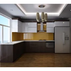 Bếp Gỗ Công Nghiệp MDF Phủ Melamine Thiết Kế Kiểu Chữ L Hiện Đại Bếp Gỗ Công Nghiệp MDF Phủ Melamine Thiết Kế Kiểu Chữ L Hiện Đại