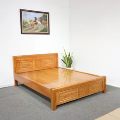 Giường Ngủ Gỗ Sồi Nga Vạt Phản Màu Cánh Gián Giá Rẻ Giường Ngủ Gỗ Sồi Nga Vạt Phản Màu Cánh Gián Giá Rẻ