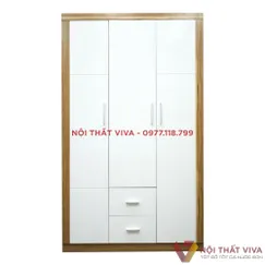 Tủ Gỗ MDF 3 Cánh Phủ Melamine Sơn Trắng Cao Cấp Tủ Gỗ MDF 3 Cánh Phủ Melamine Sơn Trắng Cao Cấp