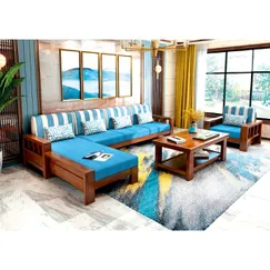 Bàn Ghế Gỗ Sofa Phòng Khách Chữ L Gỗ Sồi Cao Cấp Bàn Ghế Gỗ Sofa Phòng Khách Chữ L Gỗ Sồi Cao Cấp