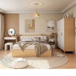 Bộ Combo Phòng Ngủ Hiện Đại Màu Vàng Phối Trắng Đẹp Giá Rẻ