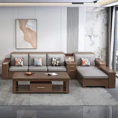 Sofa Đẹp Cho Phòng Khách Gỗ Sồi Tự Nhiên Sơn Màu Óc Chó Hiện Đại  Sofa Đẹp Cho Phòng Khách Gỗ Sồi Tự Nhiên Sơn Màu Óc Chó Hiện Đại
