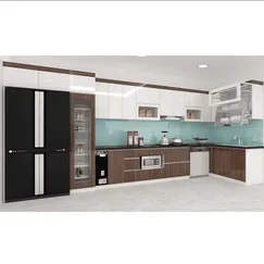 Thiết Kế Tủ Bếp Chữ L Đẹp Gỗ Mdf Phủ Acrylic Màu Trắng Phối Vân Gỗ Thiết Kế Tủ Bếp Chữ L Đẹp Gỗ Mdf Phủ Acrylic Màu Trắng Phối Vân Gỗ