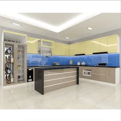 Mẫu Tủ Bếp Hình Chữ L Hiện Đại Gỗ Mdf Cánh Phủ Acrylic Kết Hợp Đảo Đá Mẫu Tủ Bếp Hình Chữ L Hiện Đại Gỗ Mdf Cánh Phủ Acrylic Kết Hợp Đảo Đá