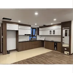 Mẫu Tủ Bếp Ván MDF Lõi Xanh Phủ Melamine Cao Cấp Vân Gỗ Phối Trắng Mẫu Tủ Bếp Ván MDF Lõi Xanh Phủ Melamine Cao Cấp Vân Gỗ Phối Trắng