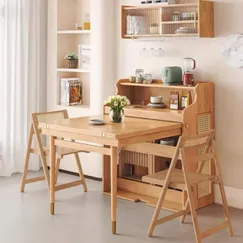 Bàn Ăn Gấp Gọn Có Hộc Tủ Gỗ Sồi Tự Nhiên Tối Ưu Không Gian Bàn Ăn Gấp Gọn Có Hộc Tủ Gỗ Sồi Tự Nhiên Tối Ưu Không Gian