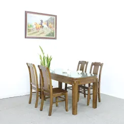 Bàn Ăn Gỗ Sồi Nga 4 Ghế Màu Óc Chó Đẹp Hiện Đại Giá Rẻ Bàn Ăn Gỗ Sồi Nga 4 Ghế Màu Óc Chó Đẹp Hiện Đại Giá Rẻ