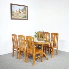 Bộ Bàn Ăn Gỗ Sồi Oval 6 Ghế Đẹp Giá Rẻ Bộ Bàn Ăn Gỗ Sồi Oval 6 Ghế Đẹp Giá Rẻ