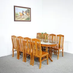 Bộ Bàn Ăn 8 Ghế Gỗ Sồi Oval Đẹp Giá Rẻ Bộ Bàn Ăn 8 Ghế Gỗ Sồi Oval Đẹp Giá Rẻ