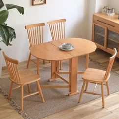 Bàn Ăn Tròn Gấp Gọn Gỗ Sồi Tự Nhiên Thanh Lịch Tối Ưu Bàn Ăn Tròn Gấp Gọn Gỗ Sồi Tự Nhiên Thanh Lịch Tối Ưu