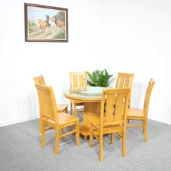 Bàn Ăn Tròn 6 Ghế Gỗ Sồi Màu Tự Nhiên Đẹp Bàn Ăn Tròn 6 Ghế Gỗ Sồi Màu Tự Nhiên Đẹp