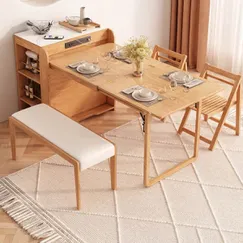 Bàn Ăn Xếp Gọn Có Tủ Để Đồ Gỗ Tự Nhiên Đẹp Hiện Đại Bàn Ăn Xếp Gọn Có Tủ Để Đồ Gỗ Tự Nhiên Đẹp Hiện Đại