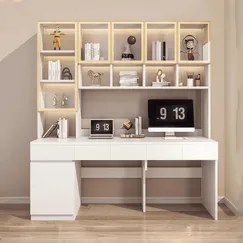Bàn Đôi Học Sinh Gỗ Công Nghiệp Kèm Giá Sách Cửa Kính Hiện Đại Bàn Đôi Học Sinh Gỗ Công Nghiệp Kèm Giá Sách Cửa Kính Hiện Đại
