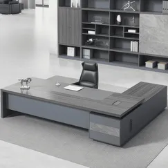 Bàn Giám Đốc Chữ L Gỗ MDF Phủ Melamine Kích Thước Lớn Bàn Giám Đốc Chữ L Gỗ MDF Phủ Melamine Kích Thước Lớn