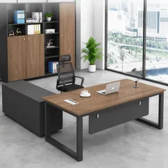 Bàn Giám Đốc MDF Phủ Melamine Cao Cấp Chân Sắt Sơn Tĩnh Điện Hiện Đại Bàn Giám Đốc MDF Phủ Melamine Cao Cấp Chân Sắt Sơn Tĩnh Điện Hiện Đại