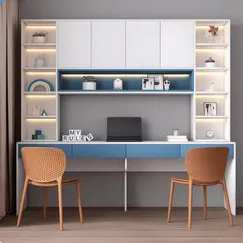 Bàn Học Đôi Cho 2 Bé Kèm Kệ Sách Gỗ Công Nghiệp Hiện Đại Bàn Học Đôi Cho 2 Bé Kèm Kệ Sách Gỗ Công Nghiệp Hiện Đại