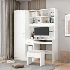 Bàn Học Gỗ Công Nghiệp Liền Tủ Áo Thiết Kế Cao Cấp Hiện Đại  Bàn Học Gỗ Công Nghiệp Liền Tủ Áo Thiết Kế Cao Cấp Hiện Đại