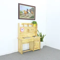Bàn Học Sinh Tiểu Học Gỗ Cao Su Ghép Có Kệ Giá Sách + Đồng Hồ Đẹp Giá Rẻ Bàn Học Sinh Tiểu Học Gỗ Cao Su Ghép Có Kệ Giá Sách + Đồng Hồ Đẹp Giá Rẻ