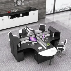 Bàn Làm Việc Gỗ Công Nghiệp Dành Cho Nhân Viên Hệ Module Giá Rẻ