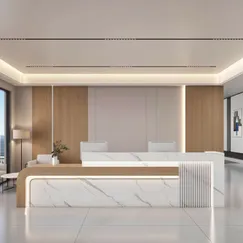 Bàn Lễ Tân Gỗ Công Nghiệp Thiết Kế Tinh Xảo Chất Lượng Bền Bỉ 