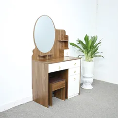 Bàn Trang Điểm Gỗ MDF Melamine Màu Óc Chó Phối Trắng Đẹp Hiện Đại Bàn Trang Điểm Gỗ MDF Melamine Màu Óc Chó Phối Trắng Đẹp Hiện Đại