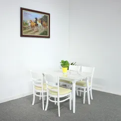Bộ Bàn Ăn 4 Ghế Vân Đá Trắng Hiện Đại Bộ Bàn Ăn 4 Ghế Vân Đá Trắng Hiện Đại