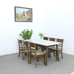Bộ Bàn Ăn Cabin 6 Ghế Màu Nâu Mặt Giả Đá Đẹp Giá Rẻ Bộ Bàn Ăn Cabin 6 Ghế Màu Nâu Mặt Giả Đá Đẹp Giá Rẻ