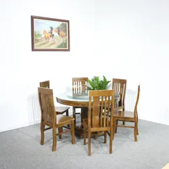 Bộ Bàn Ăn Tròn 6 Ghế Mâm Xoay Gỗ Sồi Màu Óc Chó Đẹp Giá Rẻ Bộ Bàn Ăn Tròn 6 Ghế Mâm Xoay Gỗ Sồi Màu Óc Chó Đẹp Giá Rẻ
