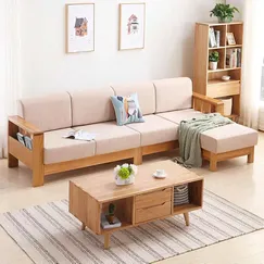 Bộ Bàn Ghế Góc Gỗ Sồi Nga Tự Nhiên Có Nệm Bọc Nỉ Thiết Kế Hiện Đại  Bộ Bàn Ghế Góc Gỗ Sồi Nga Tự Nhiên Có Nệm Bọc Nỉ Thiết Kế Hiện Đại