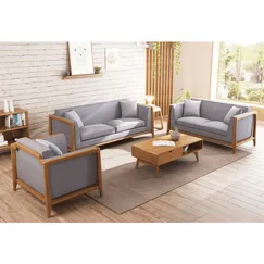 Bộ Bàn Ghế Sofa Bọc Nỉ Khung Gỗ Sồi Tự Nhiên Đẹp Hiện Đại Bộ Bàn Ghế Sofa Bọc Nỉ Khung Gỗ Sồi Tự Nhiên Đẹp Hiện Đại