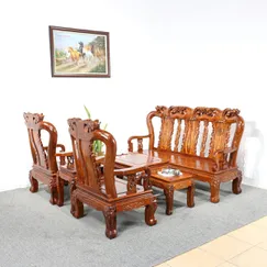 Bộ Salon Gỗ Hương Chạm Đào 6 Món Tay 10 Bộ Salon Gỗ Hương Chạm Đào 6 Món Tay 10